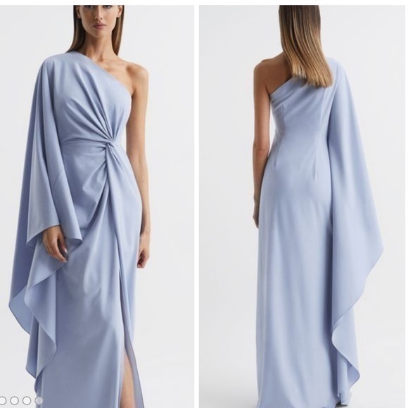 Halston Heritage Dresses & Skirts - ▶️ Halston ◀️ Ariella Cold Shoulder Side Slip Blue Maxi Dress.